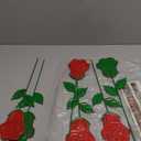 YEAHOME Valentines Day Decorations Outdoor, Set of 6 Rose Metal Flowers Decorative Garden Stakes for Valentines Day Decor, Lovely Yard Stakes for Home Lawn Pot Flowerbed Wedding Anniversary (Red)