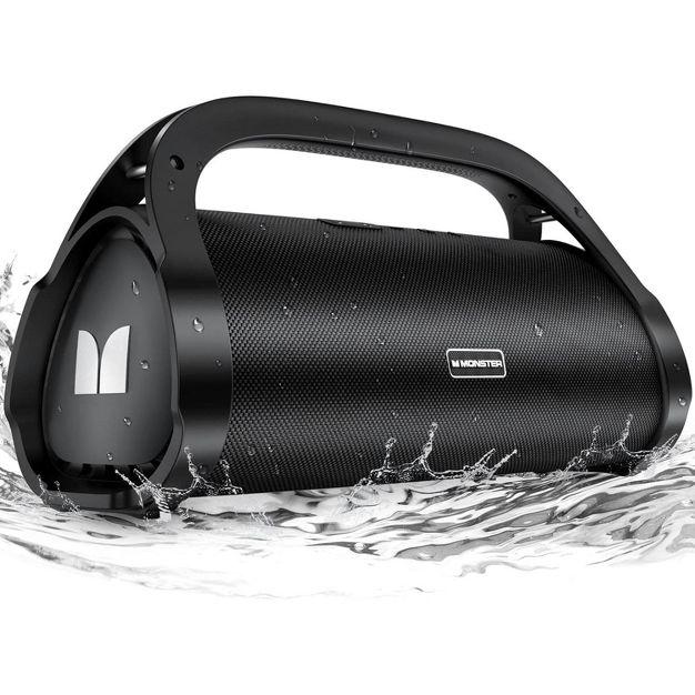 Monster Adventurer Max Boombox Bluetooth Speaker, 100W Stereo Sound, Double Subwoofer, IPX7 Waterproof, Wireless Speakers for Home, Party, Beach