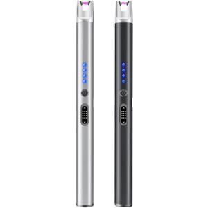2 Pack Electric Candle Lighter USB Rechargeable Lighters Windproof Plasma Arc Lighters Flameless Type C Long Lighter with Safety Switch for Candle BBQ Camping Birthday Fireworks