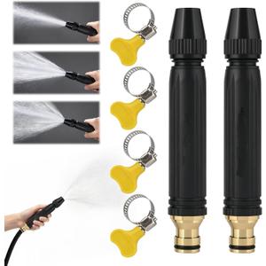 Home High-Pressure Car Wash Water Gun with Booster Nozzle and Hose, High Pressure water Hose Nozzle for Watering Plants and Vegetables,Pressure Washer 2pc