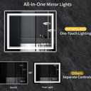 50"x30" LED Bathroom Mirror with Lights,Anti-Fog,3 Color Modes