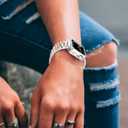 TISIMO Compatible with Apple Watch Band 45mm 44mm 42mm 41mm 40mm 38mm,Stainless Steel Metal iWatch Band with TPU Case for Apple Watch Series 9 8 7 6 5 4 3 2 1 SE SE2 Men and Women