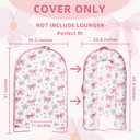 Hooyax Baby Lounger Cover Only, 100% Cotton Newborn Nest Cover, Soft Portable Baby Nest Replacement Cover for Boys Girls, Breathable Infant Lounger Covers, Baby Essential (Bow Flower)