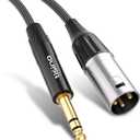 Tisino 1/4" to XLR Cable, 6.35mm TRS to XLR Male Nylon Braid Quarter inch TRS to XLR Male Balanced Interconnect Microphone Cord Patch Cable - 15ft (15 feet)