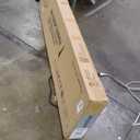 Full Size Floor Bed Frame with Slats and Center Support, Wood Full Size Montessori Floor Bed with Door and Safety Guardrail, Easy Assemble Montessori Beds for Kids, Girls, Boys, Natural