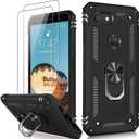 LUMARKE for Google Pixel 3A Case with Screen Protector,Pass 16ft. Drop Tested Military Grade Protective Phone Cover with Magnetic Ring Kickstand Compatible with Car Mount Holder Black