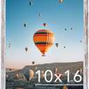 10x16 Picture Frame Rustic White for Wall Hanging, Wall Mounting Horizontally or Vertically, 10 x 16 Wall Gallery Poster Photo Frame with Shatter Resistant Plexiglass, Rustic White
