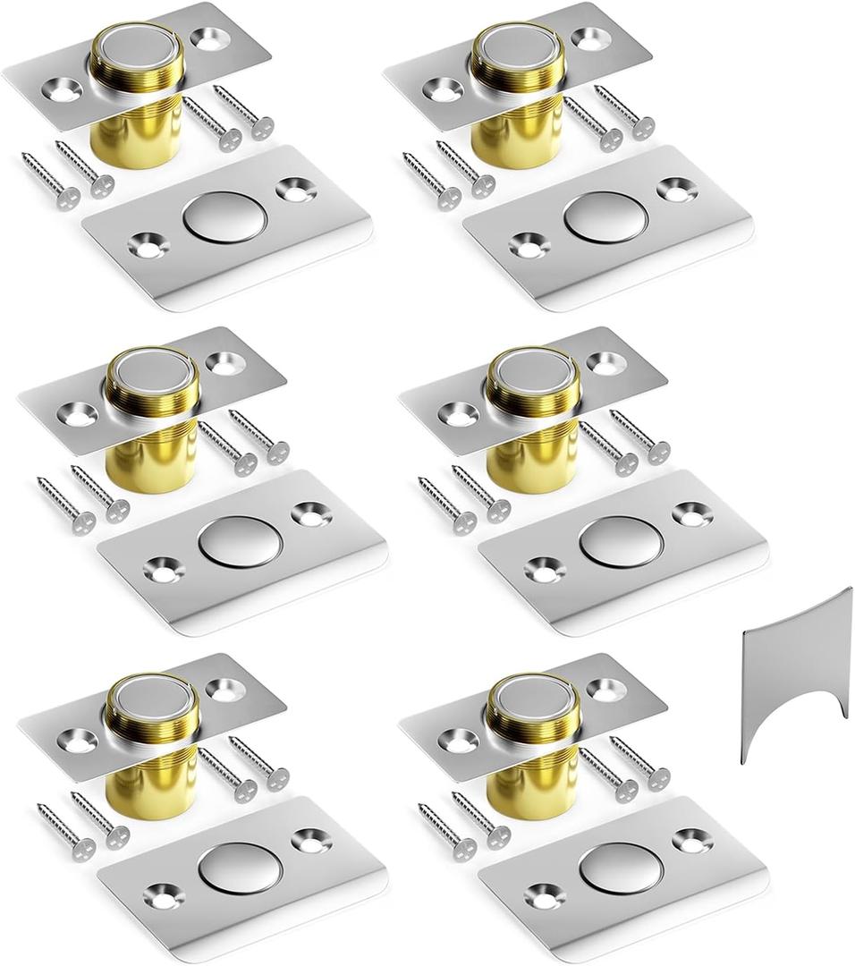 Silent Ball Catch, Adjustable Strong Magnet Door CatchUsing Noise Free, Replacing Door Ball Catch, with Identical Installation Dimension(6 Pack, Silver)