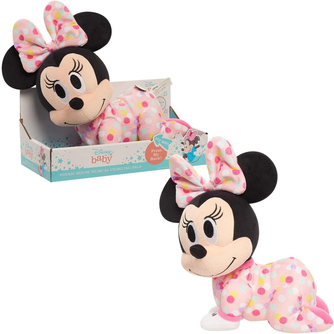 Disney Baby Musical Crawling Pals Plush Minnie Mouse, Stuffed Animal, Officially Licensed Kids Toys for Ages 09 Month by Just Play