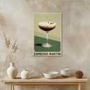 Vintage Cocktail Wall Art Espresso Martini Poster Funky Aesthetic Canvas Prints Retro Bar Cart Decor for Bar Bedroom 8x12inch Framed
