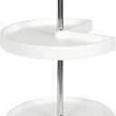 Knape & Vogt Plastic Lazy Susan Organizer, 2-Tier Lazy Susan for Cabinet, Kidney-Shaped 18-Inch Polymer 360 Turntable, White