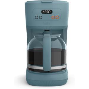 Bella 12 Cup Programmable Coffee Marker, Reusable Dishwasher Safe Accessories, Easy LCD diaply, Auto Shutoff, 900 watt, Surf