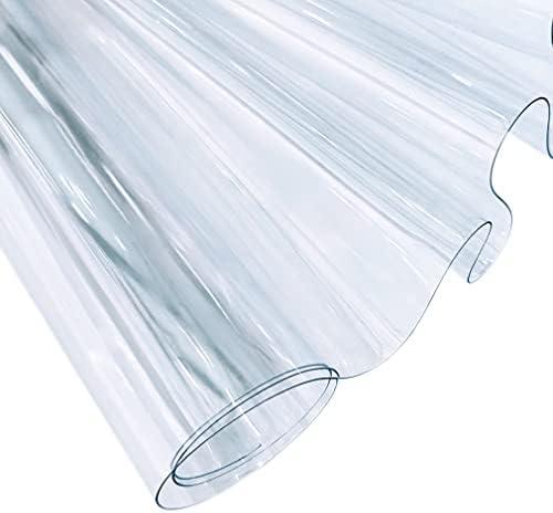 24×16cm Transparent PVC Vinyl, 0.4mm Neon Solid Color Waterproof Fabric Super Clear Mirrored Foil Roll for Making Handags Bows DIY Decor, Transparent