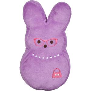 Peeps for Pets Bunny 12 Inch Purple Dress-Up Bunny Plush Dog Toy | Dog Chew Toy for All Dogs with Pearl Necklace | Large Dog Toy Made from Soft Plush Fabric