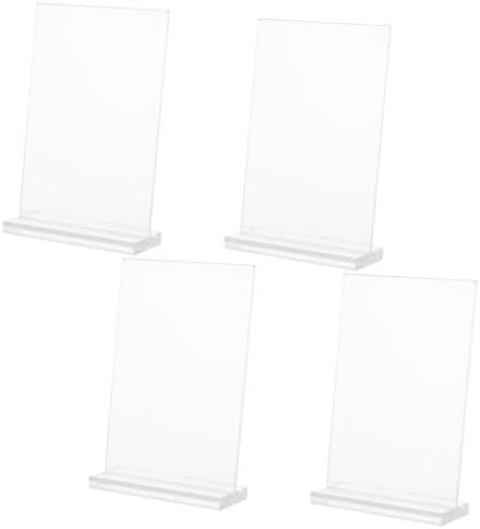 DECORNIJIA 12 pcs High Transparency Acrylic Tabletop Signs Menu Stand Desk Display Holder for Business Wedding Restaurant Office