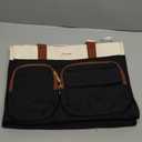 LOVEVOOK Teacher Tote Bag for Women,Multi-pocket Laptop Bag with Large Cup Holder,Nurse Bags Work Travel Computer Handbag (15.6 inch, Black Cream Brown)