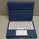 Harvopu Compatible for iPad 11th 10th Generation Case with Keyboard, Folio Cover with Pencil Holder, Multi-Touch Trackpad, 7 Color Backlit, Detachable Keyboard for iPad (A16) 11th/10th Gen (Navy Blue)