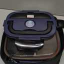 Eocolz Electric Lunch Box Food Heater 80-100W, Food Warmer with Dual Container 1.5L Portable Heated Lunch Box for Car Truck Work Stainless Steel Fork & Spoon 12/24/110V for Adults Lonchera Elctrica (Gray)