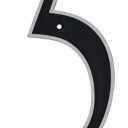 Hillman 6 in. Reflective Black Plastic Nail-On Number 5 1 pc.  2 Pack