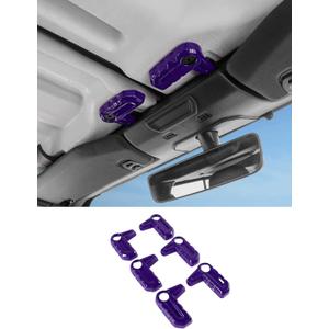 Savadicar Purple Interior Accessories - Hardtop Latches Trim Cover for 2018-Present Jeep Wrangler JL JLU 4XE & Gladiator JT - Solid Color Interior Decor Upgrade Option, 6-Piece