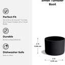 2 x Hydro Flask Tumbler Boot  Bottom Protector Sleeve  Silicone Tumbler Accessory Small Black