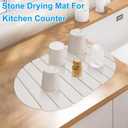 Stone Drying Mat for Kitchen Counter: 24"x16" Large Foldable Diatomaceous Earth Dish Drying Mat, Super Absorbent &, Heat-Resistant, Quick Dry for Dishes Bottles Cups with 2 Stone Coasters (oval)