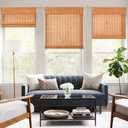 LazBlinds No Tools No Drill Cordless Bamboo Roman Shades, Light Filtering Window Treatment, Roll Up Bamboo Blinds for Windows 26'' W x 64'' H, Wood
