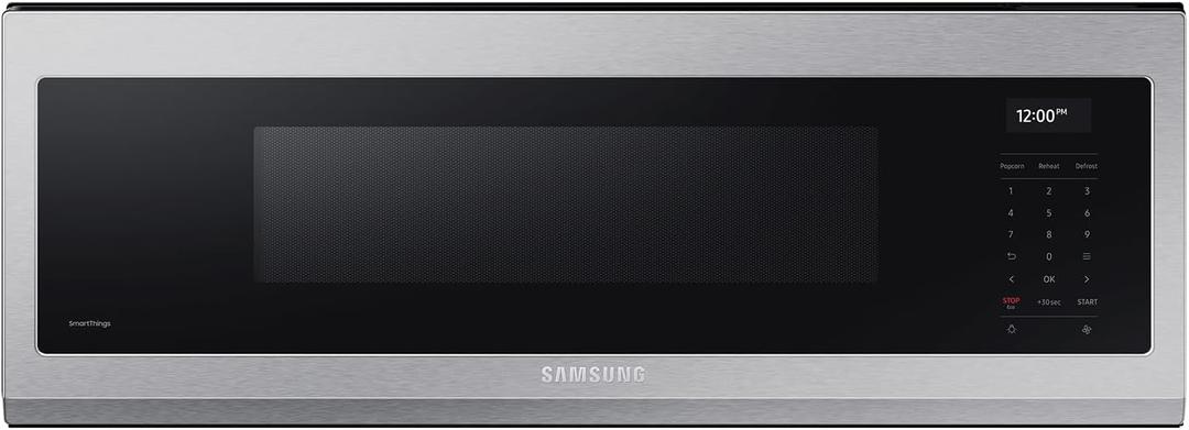 SAMSUNG 1.1 Cu Ft Smart SLIM Over the Range Microwave Oven w/ 550 CFM Hood Vent, Wi-Fi, Voice Control, LED Light Bar, Sensor Cook, 1100 Watt, ME11A7710DS/AA, Fingerprint Resistant Stainless Steel