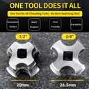 2 x Electric Drill Compatible PVC Pipe Threader Kit with Various Die Sizes, PVC Thread Maker Tool for Electric Drill, 1/2" 3/4" Tool, Plastic Pipe Threader Kit, Rethreading Tool for Water Pipes (Internal)