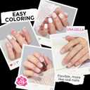 UNA GELLA Extra Short Square Oval Nail Tips 216pcs Pre-shaped Half Matte Square Round Gel Nail Tips Full Cover Squoval Clear Acrylic Fake Nails for Press on Nail Extensions Home DIY Salon 12 Sizes