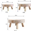 UNIE Mini Wooden Stool Round Garden Flower Display Stand Decorative Short Stool for Indoor Outdoor Office Dining Room