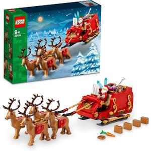 LEGO Santa's Sleigh - Building Toys for Kids, Boys & Girls, Ages 9+ - Indoor Christmas Decorations for Home W/Santa Claus Figurine & Reindeer - Gifts for Boys & Girls - 40499