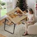 Puzzle Table with Drawers for 1500 Piece Jigsaw Puzzles – Adjustable Tilting Puzzle Board with Folding Legs & 6 Slidable Sorting Trays for Adults, Portable Wooden Puzzle Boards with Protective Cover