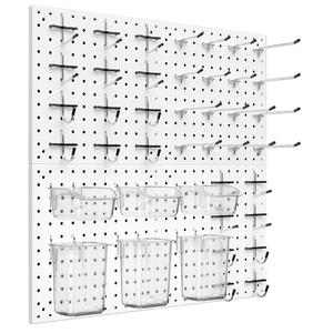 Daanxw Peg Board Kit, Includes Pegboard and Accessories,with Hooks and Bins,Peg Board Wall Organizer for Office,Ornaments Display,Crafts Organization (66, White)