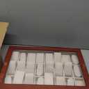 24 Slots Wooden Case Watch Display Box for Men Women Glass Top Collection Box Jewelry Storage Organizer Holder Storage Gifts (16.7" x 11.42" x 3.15", Bright Mahogany Red)