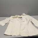Jofemuho Womens Casual Cotton Linen 3/4 Sleeve Short Crop OL Work Blazer Jacket Coat