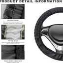 Car Steering Wheel Cover, Elastic Stretch Leather Wheel Protector with Anti-Slip Grip, Breathable Protective Cover for 14 1/2 to 15 Inch Steering Wheels, Car Accessories (Gray)