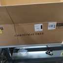 7FT Christmas Tree, Snow Flocked Artificial Xmas Tree with Warm White & Multi-Color Lights, Frosted Holiday Tree w/Pine Cones, Branch Tips Christmas Tree for Home Decoration Indoor Outdoor