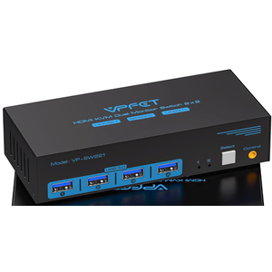 8K HDMI KVM Switch 1 Monitor 1 Computer Dual Monitor Support 8K@60Hz 4K@120Hz KVM Switcher PC Extended Display 