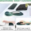 AKIT Ergonomic Mouse Pad with Wrist Rest& Keyboard Wrist Rest, Wrist Rest for Computer Keyboard, Pain Relief, Non-Slip Gel Base, Mousepad Wrist Support for Gaming, Office, Waterdrop Shaped Green