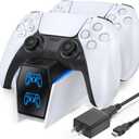 OIVO PS5 Controller Charger with Fast Charging AC Adapter, PS5 Controller Charging Station Stand for PlayStation 5, Docking Station Replacement for PS 5 Accessories Kits