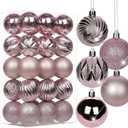 2.36" Christmas Ball Ornaments Pink 30 Pcs Small Shatterproof Christmas Tree Decorations Xmas Tree Christmas Ornaments Balls with Hanging Loop for Wedding Holiday Party Wreath Home Decor