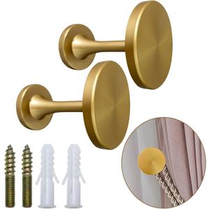 Curtain Tiebacks 2 Pack Curtain Holdbacks Zinc Alloy Curtain Tiebacks Wall Mounted with Screws, Decorative Curtain Holders for Drapes Stylish Gold Curtain Tieback Hooks for Home Office