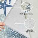 Tritard Coastal Area Rug 3x5 - Small Machine Washable Foldable Throw Rugs Non-Slip Beach Ocean Entryway Indoor Entrance Carpet for Kitchen Bathroom Laundry Bedroom Living Room, Blue
