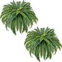 CQURE 48" Large Fake Fern Artificial Ferns for Outdoors,Set of 2 88 Fronds Realistic Artificial Boston Ferns Bush Plant for Indoor Outdoor Garden Porch Decor (Lifelike,UV Resistant,No Maintenance)