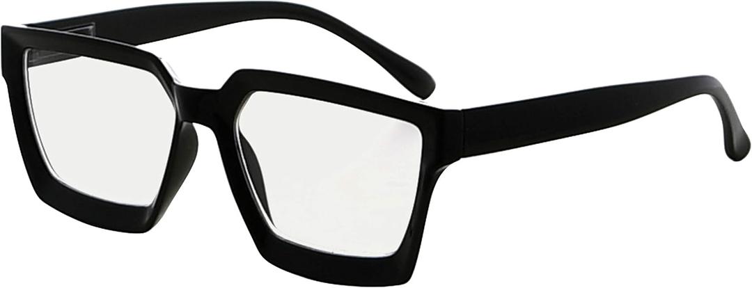 Eyekepper Multifocus Progressive Computer Readers Women - Noline Trifocal Reading Glasses Blue Light Filter Oversize Frame (Black)