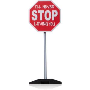 3 x APLUSWER Valentines Day Decorations Road Sign, 7'' I Love You Sign Anniversary Present Funny Desk Decor Valentine's Decor for Home Office Bedroom Mantel Tiered Tray Shelf - I'll Never STOP Loving You