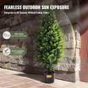 VEVOR Artificial Topiary Cedar Tree, 36 inch Tall (2 Pieces), with Extra Leaves & Pot Faux Evergreen Fake Pine Cypress Trees Plant, UV Rated Artificial Greenery Set for Home Decor Indoor/Outdoor
