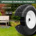 Taifa 16 Inch 2 PCS Solid Flat Free Replacement Tires and Wheels 6.50-8 with 3/4'' Axle Bore Hole, Air Less Wheel for Wheelbarrows, Lawn Mower, Garden Carts, Hand Trucks, Generators, etc., 16x650-8pu-grass-2packs