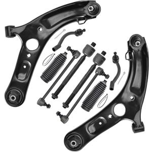 10pcs Suspension Kit for Hyundai Elantra 2011-2017 and for Hyundai Veloster, Front Lower Control Arms with Ball Joints Assembly Sway Bar Links Inner and Outer Tie Rod Ends and Boots